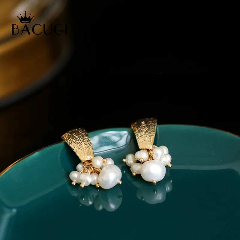 Природные пресной воды белый жемчуг бохо серьги подвески для женщин ручной