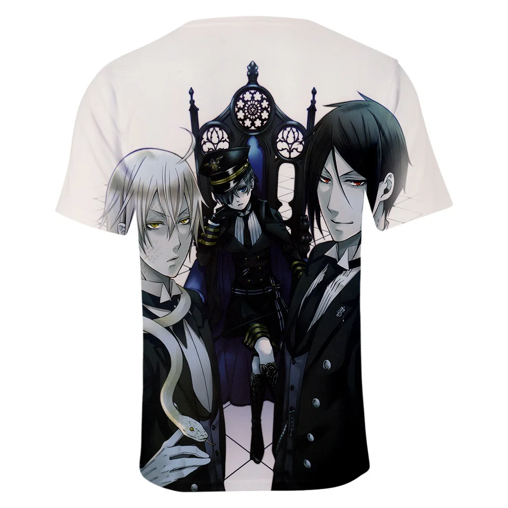 Футболка черного Батлера для мужчин и женщин Детская футболка одежда аниме |