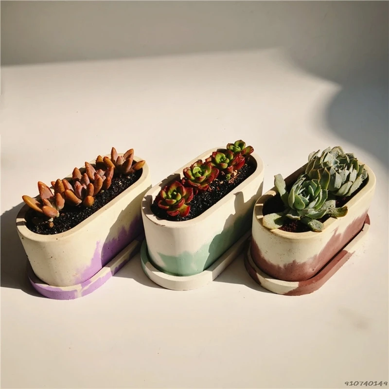 

Handmade Concrete Flowerpot Mold Big Oval Resin Plant Mold Silicone Molds Crafts wholesales wholesales