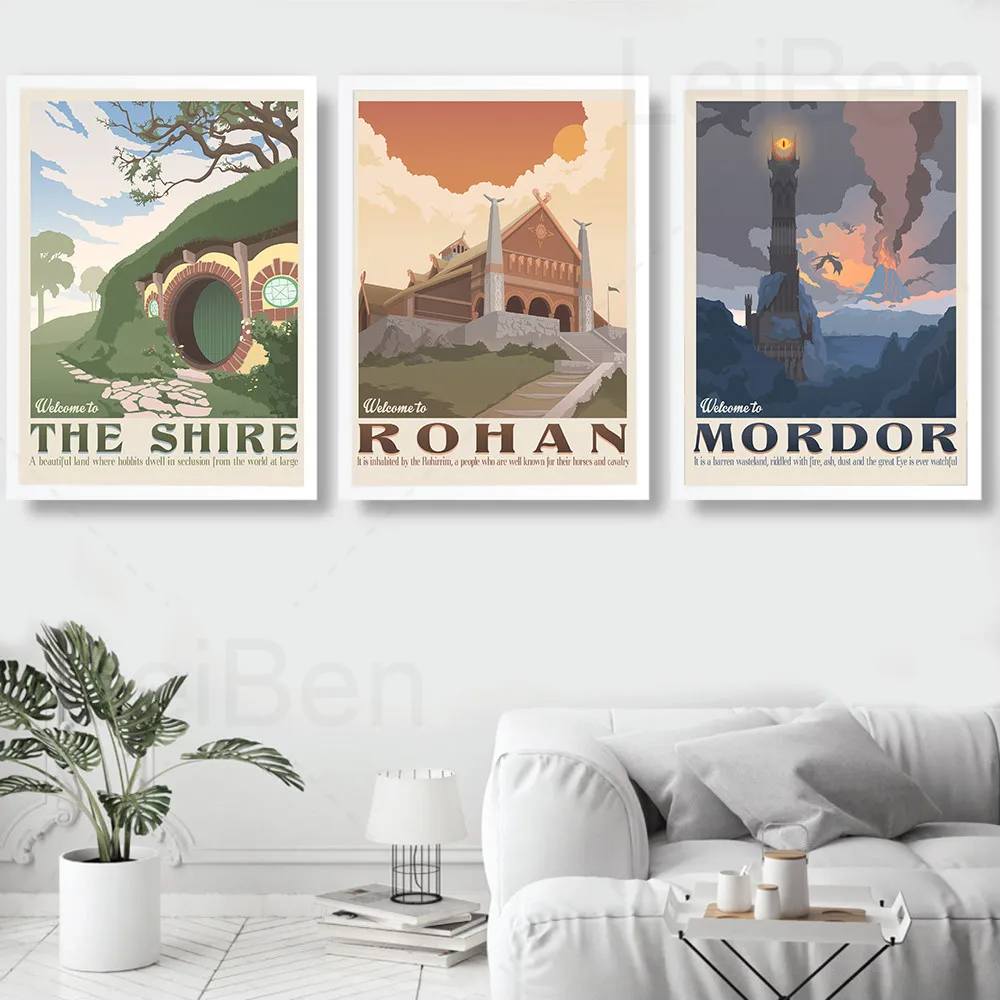

Nordic Retro Poster Travel City Landscape Illustration Home Decoration Wall Art Canvas Painting Modern Interior Design Pictures