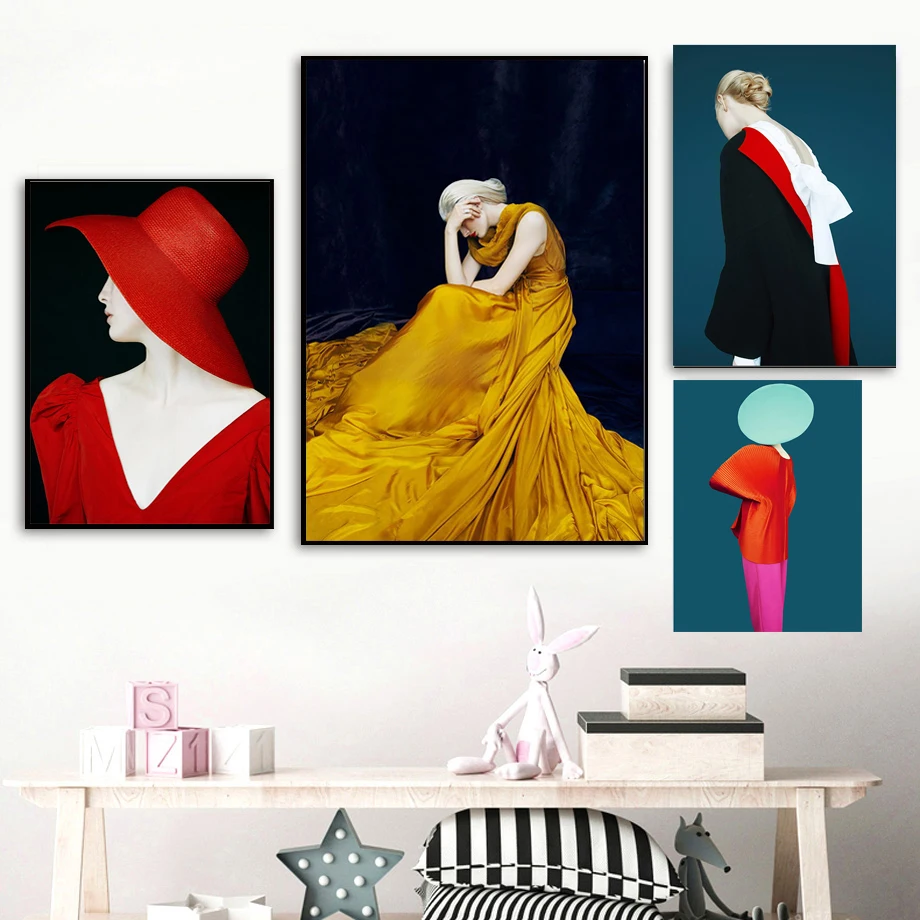 Абстрактная девушка иллюстрация настенный художественный холст для живописи