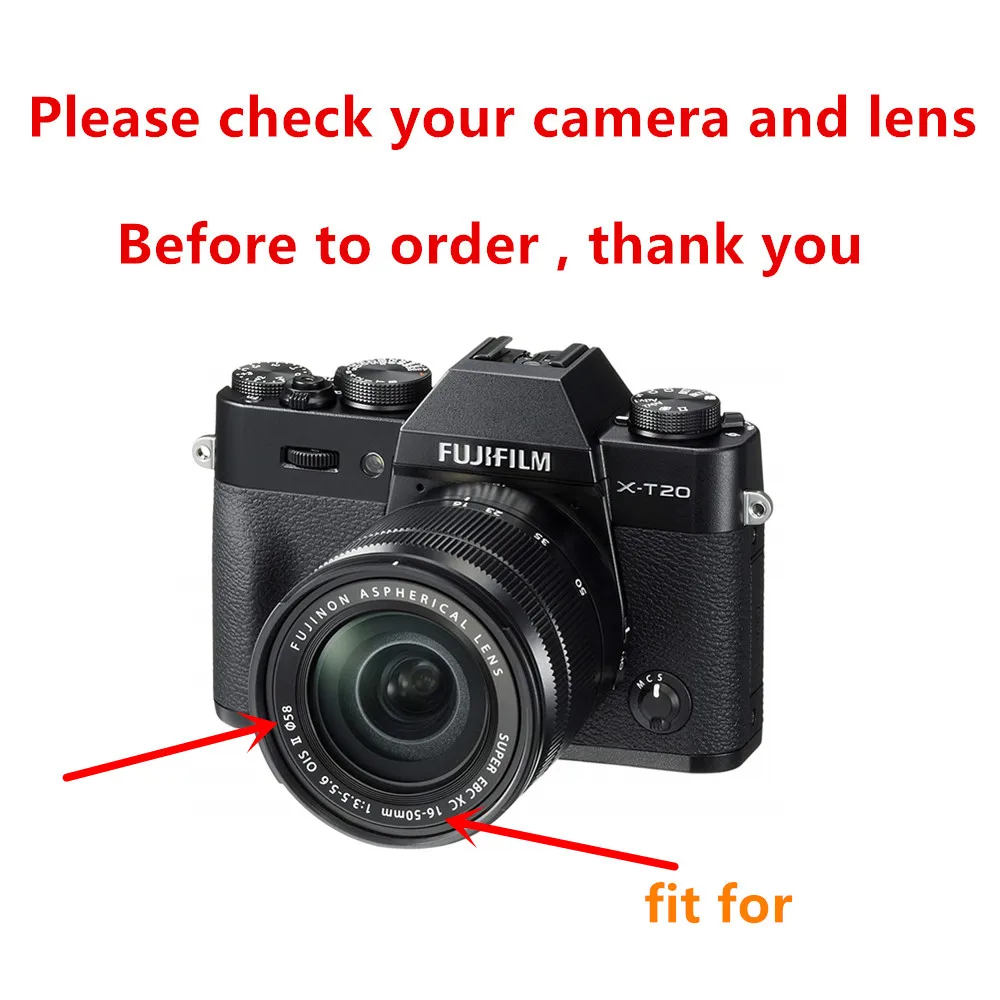 58 мм УФ-фильтр + металлическая бленда объектива крышка для Fujifilm X-T20 X-T10 X-A10 X-A3 X-A2 XT20