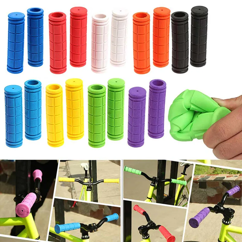 

1 Pair Bicycle Handlebar Grips Soft Rubber Cycling BMX MTB Mountain Bike Scooter Fixed Gear Bar End Parts Accessory Tool LDF668