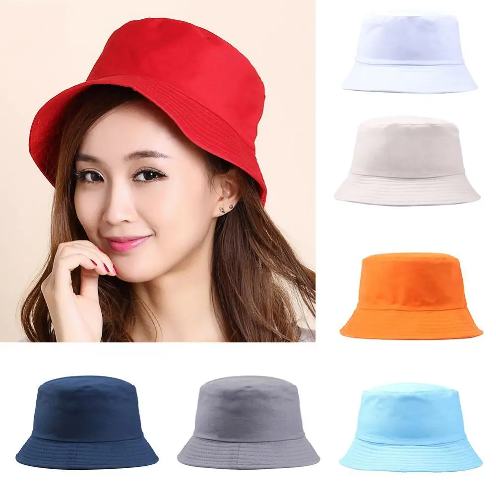 

Portable Solid Color Folding Fisherman Sun Hat Outdoor Men Women Bucket Cap