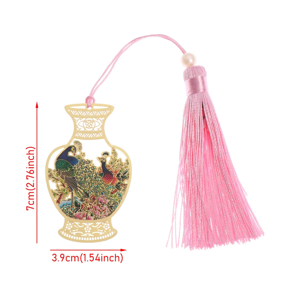 1 шт. китайский Стиль ваза в форме латунь Металлическая Закладка для книги с