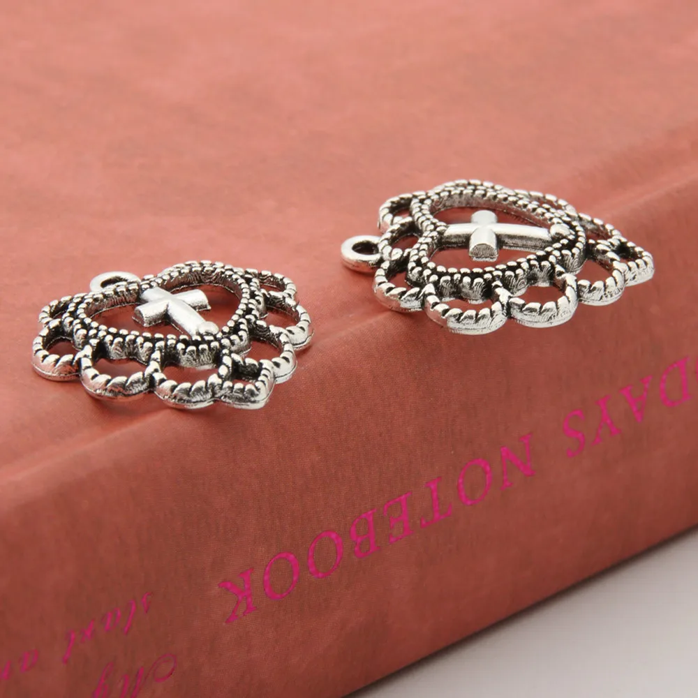 Серьги-подвеска в форме Креста сердца для женщин ювелирные изделия 20 х22 мм A3331