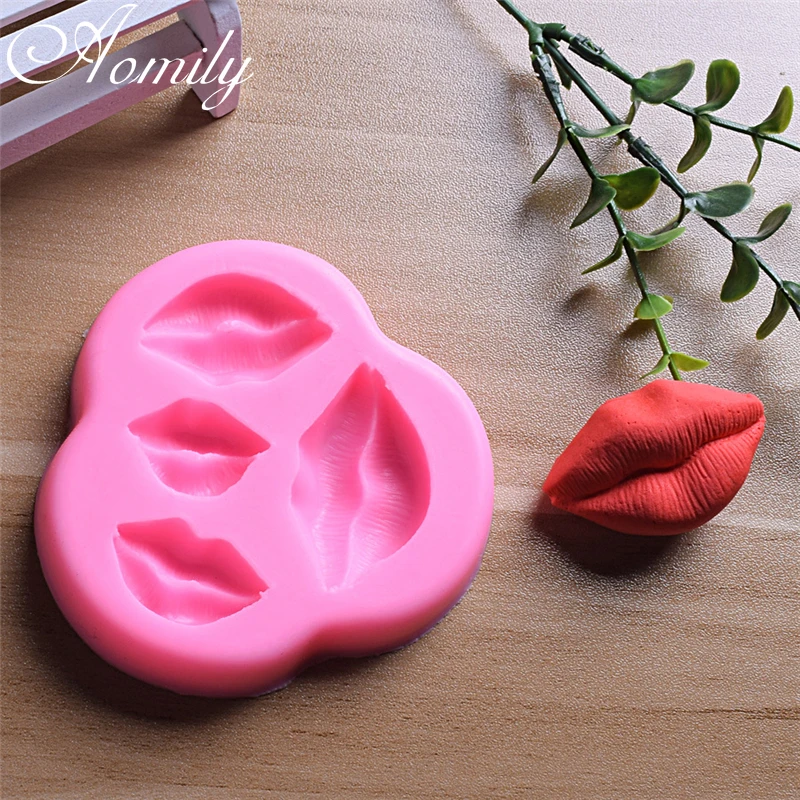 Aomily в виде целующих губ Шоколада силиконовая форма для выпечки форме цветка Fondant