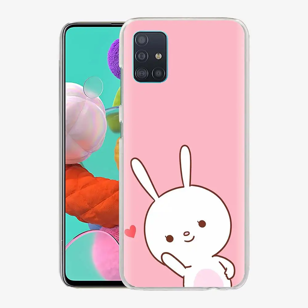 

Phone Case for Samsung Galaxy A51 A71 A50 A21s A31 A20e A10 A70 A30 A40 A41 A11 Hard Original Cover Cute Rainbow Rabbit Anime