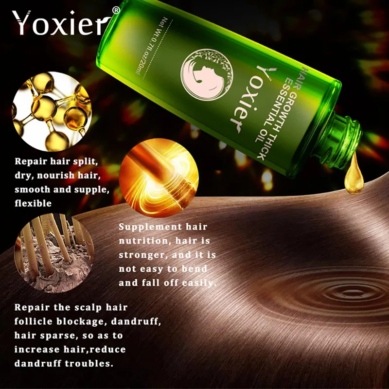 Yoxier для роста волос, анти-офф, эфирное масло, ремонт, повреждение, скорость волос, способствует росту волос, питает густые корни, восстанавливает сухие волосы