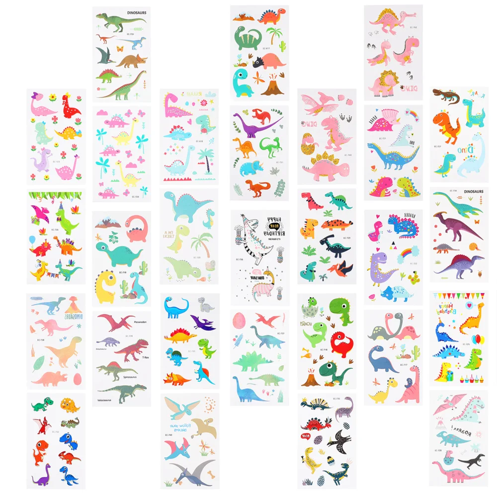 

28 Sheets Temporary Tattoos Stickers Lovely Cartoon Tattoos Stickers