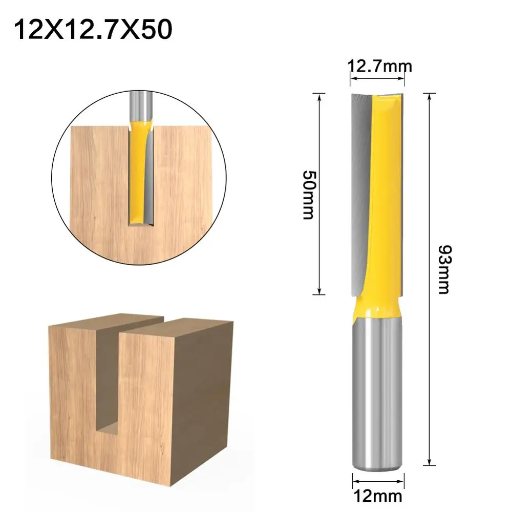 1PC 12mm 12.7mm Shank Straight/Dado Bottom Cleaning Router Bit 1/2&quot Diameter Tungsten Carbide Wood Cutting Tools | Инструменты