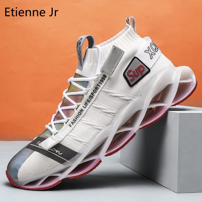 

Etienne Jr Men Spring Blade Sneakers Breathable Casual Popcorn Soles Footwear All-Match Trendy Mesh Low-Top Running Shoes