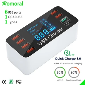 quick charge 3 0 fast charger adapter 8 usb charger station type c phone charger for iphone xiaomi huawei samsung free global shipping