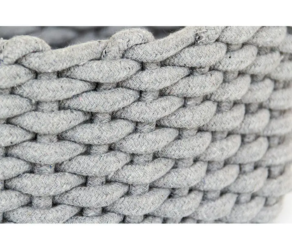 Хлопковая плетеная корзина для хранения белья вязания крючком прямоугольная