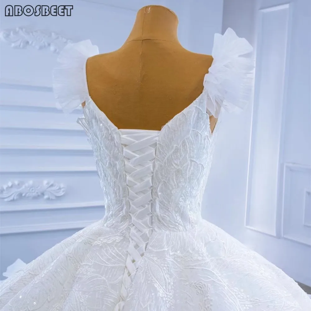 

Ball Gown Wedding Dress Plus Size Sweetheart Sleeveless Lace Wedding Gowns for Bridal 2021 with Train Vestido De Noiva Lace Up