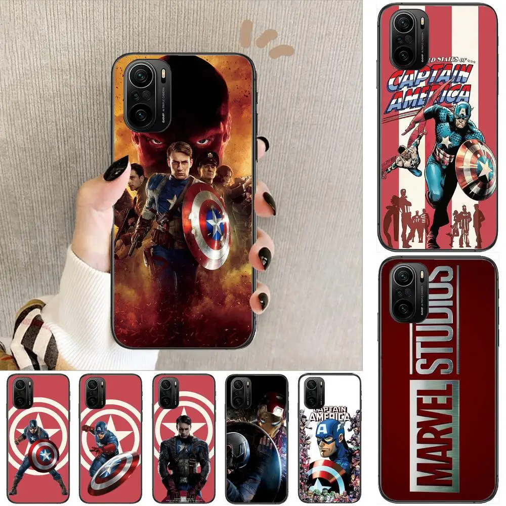 

Marvel Captain America Phone Case For xiaomi redmi POCO F1 F2 F3 X3 Pro M3 9C 10T Lite NFC Black Cover Silicone Back Prett mi 10