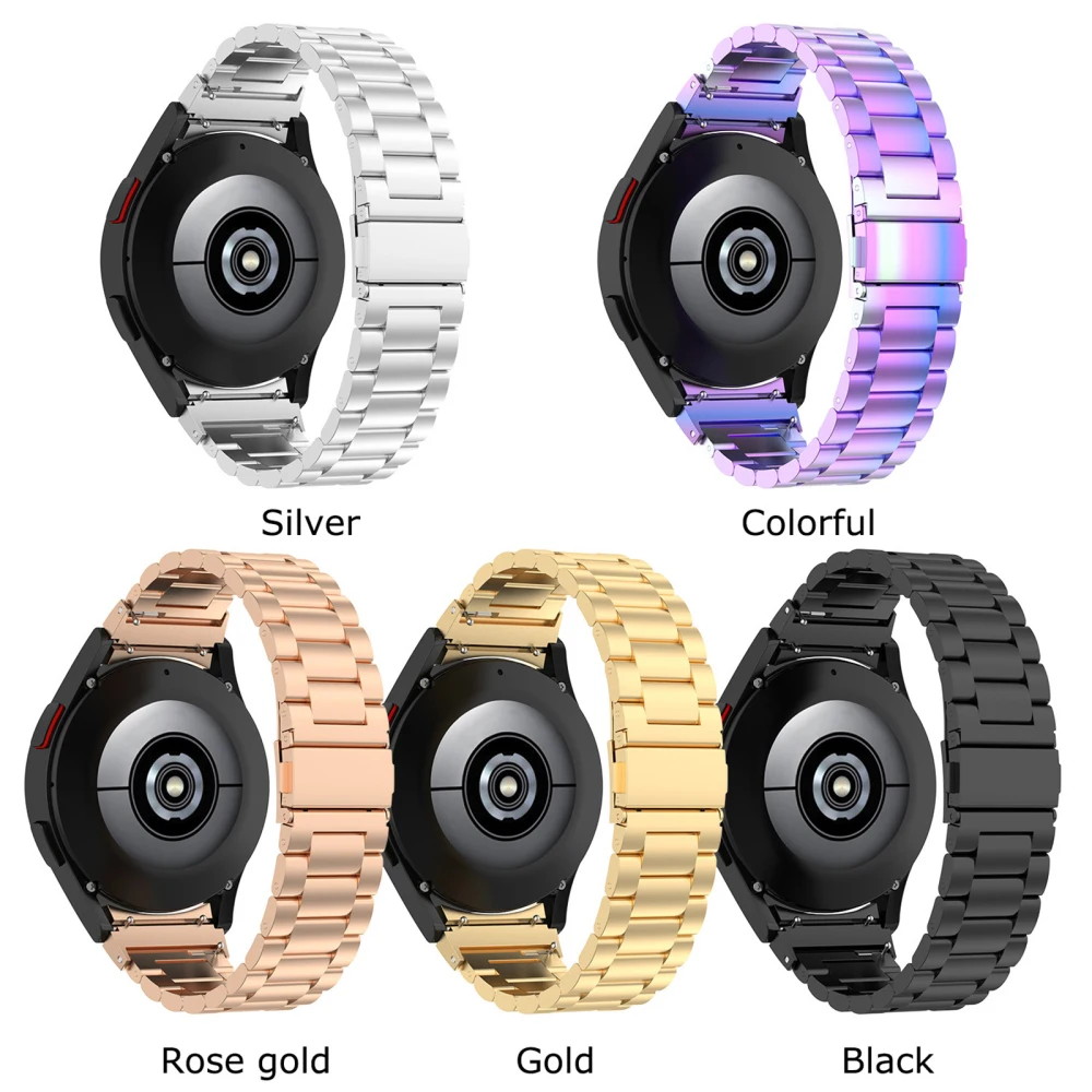 

For Samsung Galaxy Watch 4 Samsung Watch 4 Classic Three Beads Steel Watch Strap Durable Watchband Spare Parts