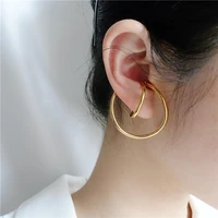 bilandi fashion new design trend simple geometric irregular distortion curve clip earrings for women girl no pierced earrings