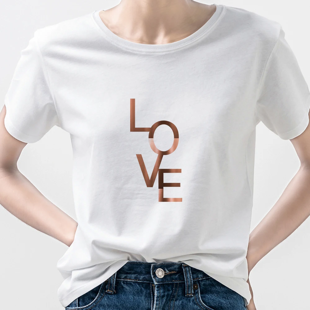

Love Geometry Printed T Shirt Women 90s Vintage Harajuku Funny Personalized Short Sleeve 2021 White Summer Top Hipster Clothes