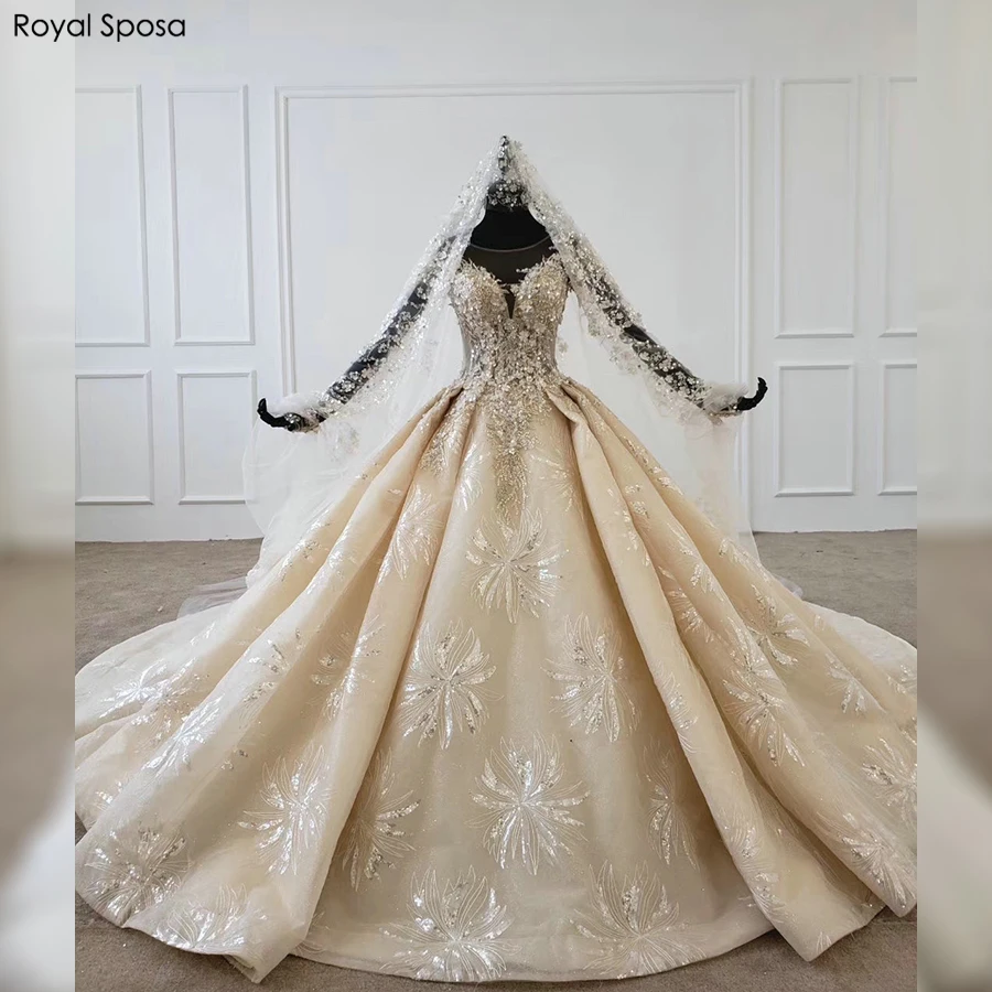Роскошное Королевское свадебное платье с рукавами-крылышками и бисером | Свадьбы