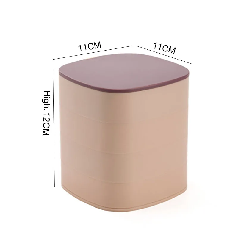 

MENEN Jewelry Box Ins Wind 360 Degree Rotating Jewelry Jewelry Box Multi-layer Flannel Storage Box with Mirror LF89011