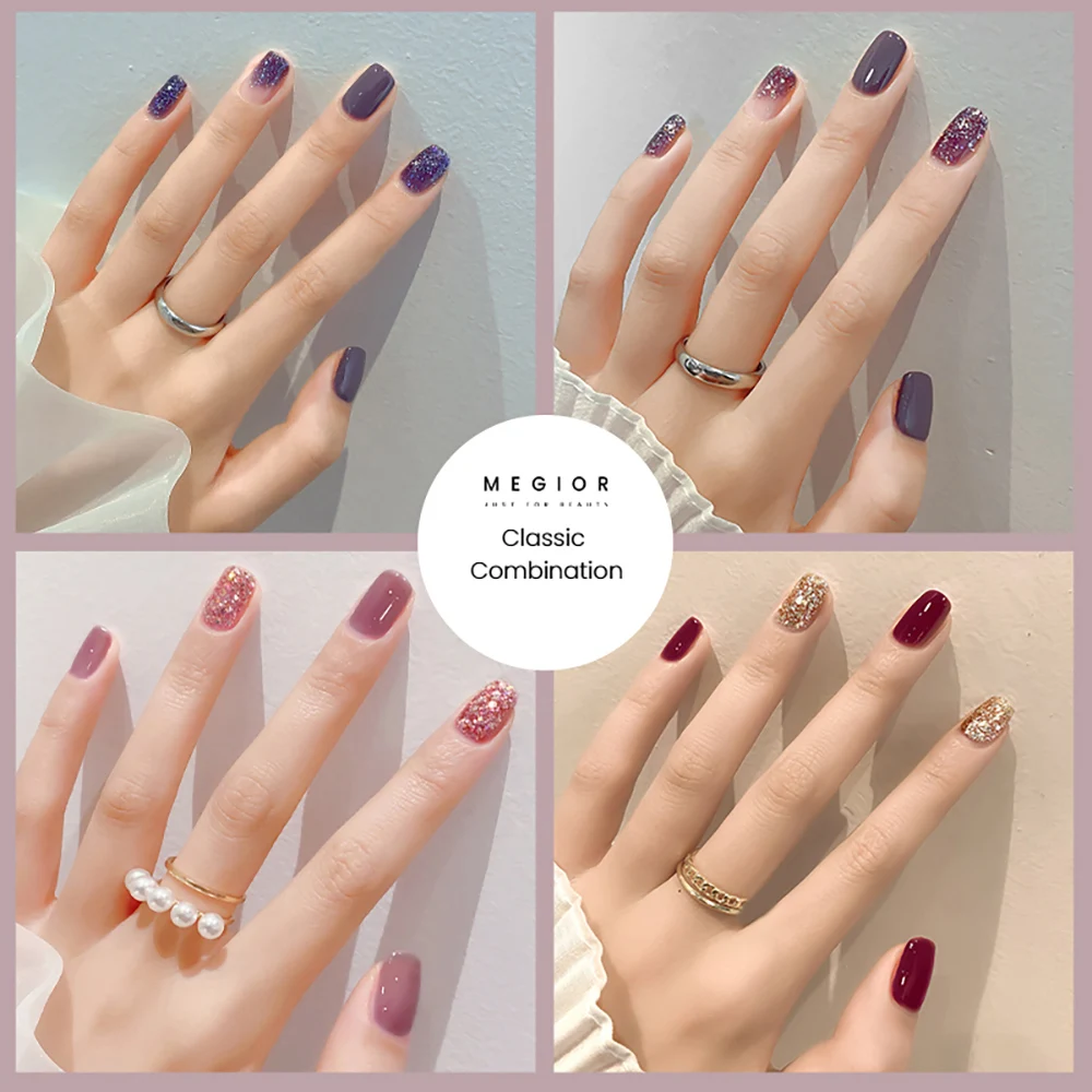 Набор гель-лаков для ногтей MEGIOR 2 шт. УФ-гель дизайна отмачиваемый