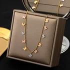 Цепочка Из Нержавеющей Стали 316L с подвеской-бабочкой, высококлассное Ювелирное Украшение для сварочных работ, колье-чокер, подвески для женщин