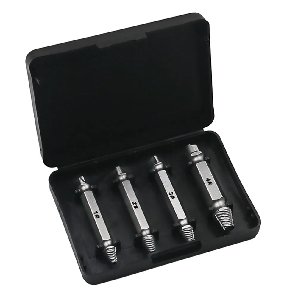 

4Pcs Damaged Screw Extractor Drill Bit Set Easy Out Broken Screw Bolt Remover Tools