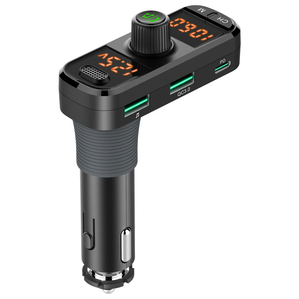 Bluetooth-compatible 5.0 FM Transmitter Audio Music Receiver Wireless Handsfree Car Kit Adapter USB Quick 3.0 Charger MP3 Player |