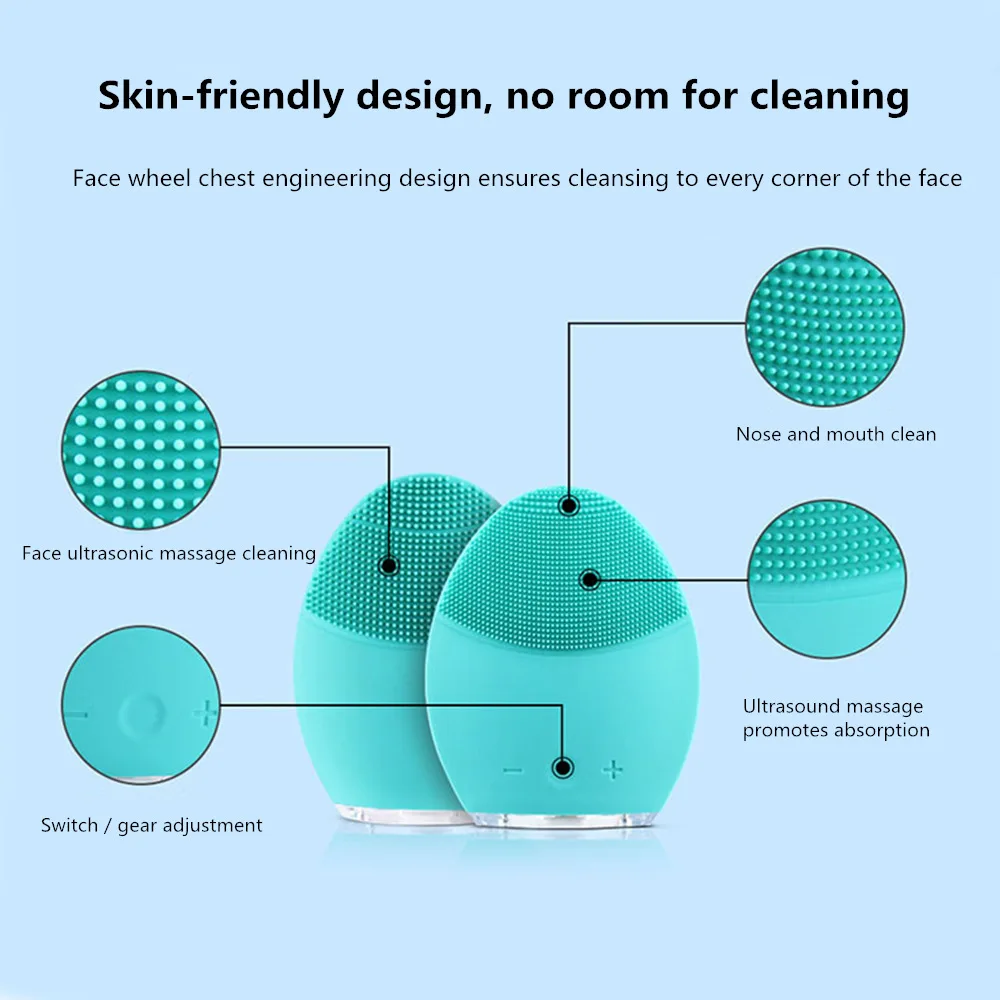 Электрическое моющее устройство для лица водонепроницаемый силиконовый прибор