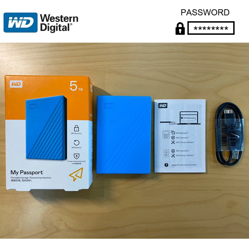 Внешний жесткий диск Western Digital WD My Passport 5T портативное по для резервного