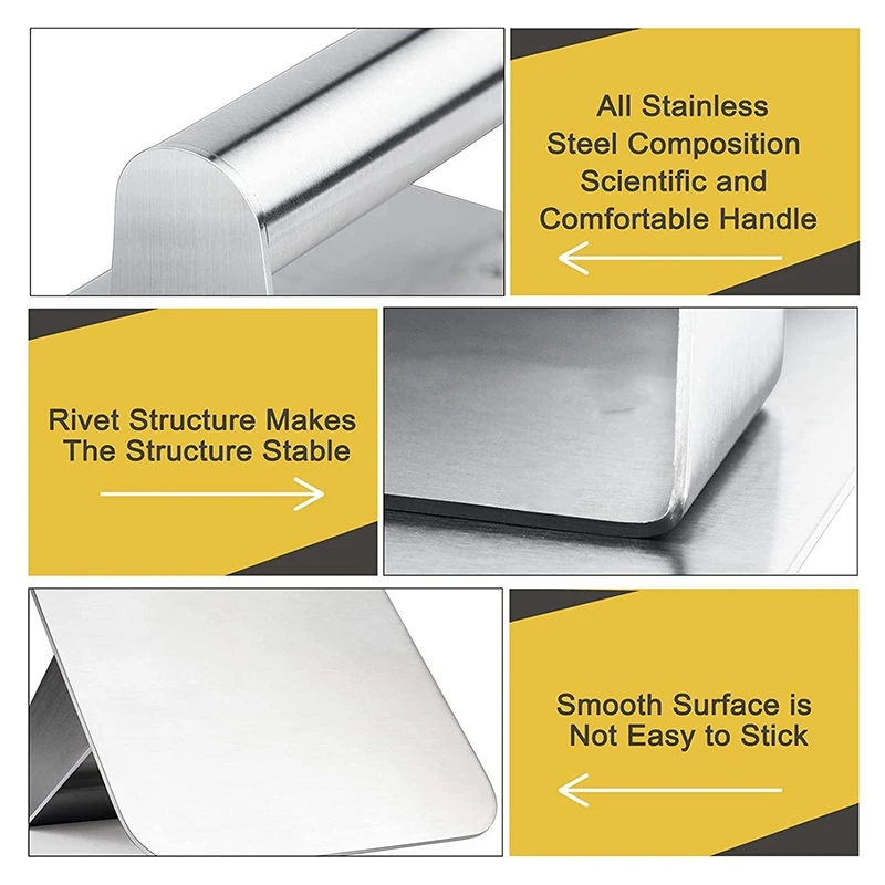 Акция! Пресс для бургеров из нержавеющей стали 5 дюймовый квадратный пресс