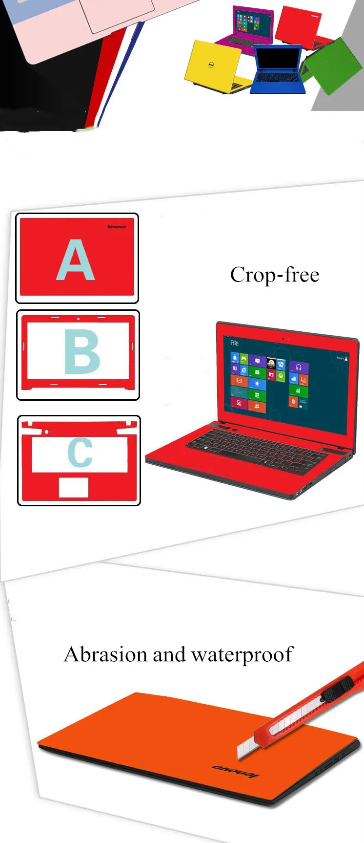 Наклейка для ноутбука acer dell hp lenovo samsung 12 13 14 15,6 дюймов, защитная пленка для экрана клавиатуры, водонепроницаемая