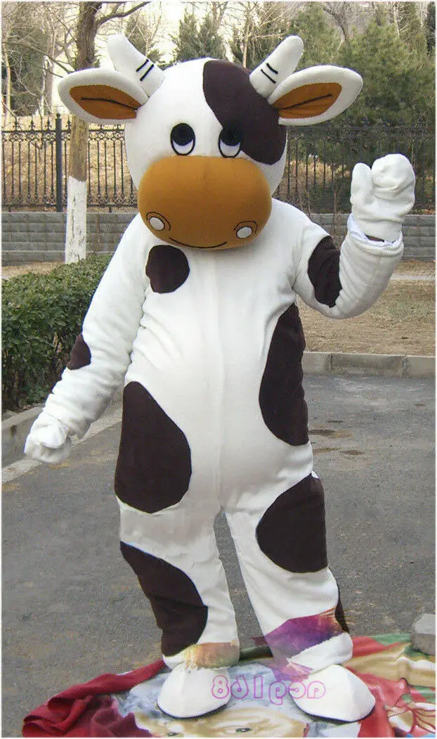 

Cow Mascot Costume Parade Cosplay Theme Party Fancy Dress Adult Outfit Animal Suits Milk Advertising Dairy Cattle Furry Suits
