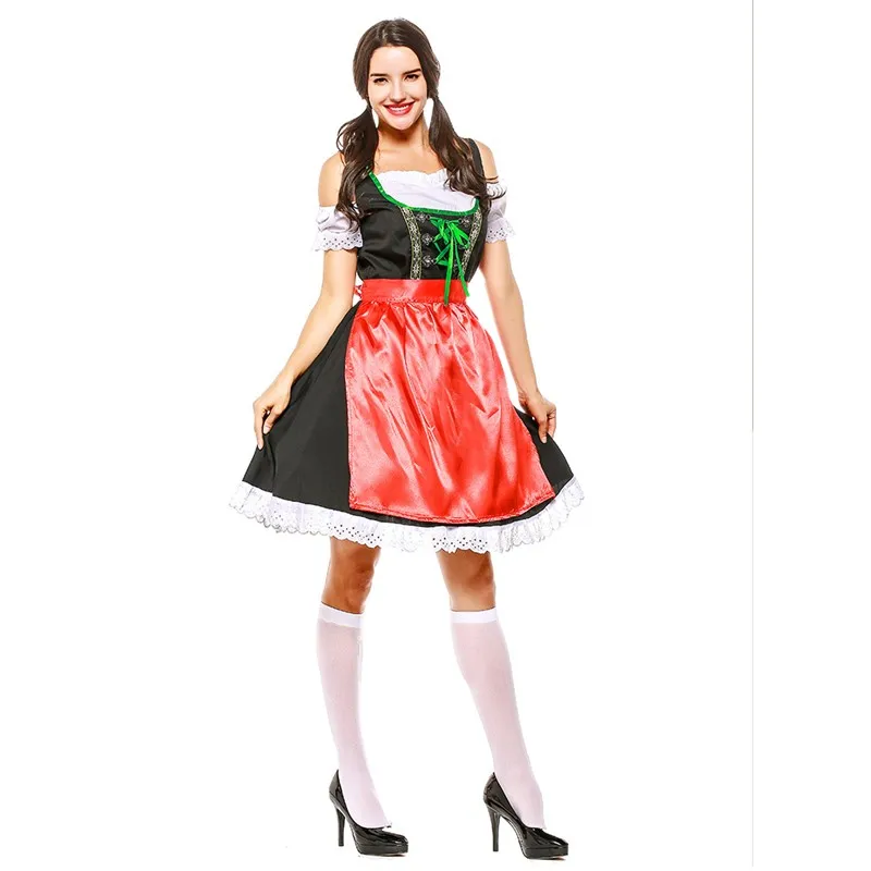 Германия Октоберфест Dirndl Официантка Костюм takerlama взрослых костюмы на Хэллоуин
