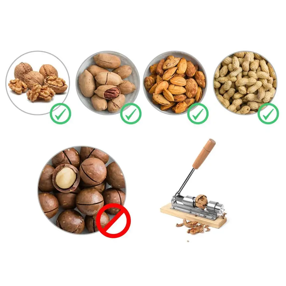 Manual Stainless Steel Pecan Nut Cracker Pecans Walnuts Adjustable Nutcracker Hazelnut Filbert Almond Plier Brazil nuts Sheller | Дом и сад