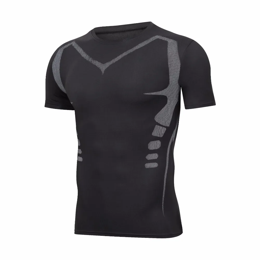 Мужские спортивные футболки Топ Футболка компрессионная Gymwear беговые футболки быстросохнущая Бодибилдинг тренировка Футболка для мужчин короткий рукав