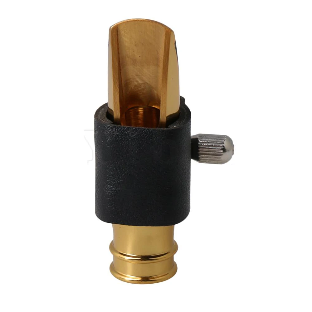 Золотой Серебряный Джаз bB сопрано саксофон мундштук с кожаным зажимом 5 #6 #7 #8 #9