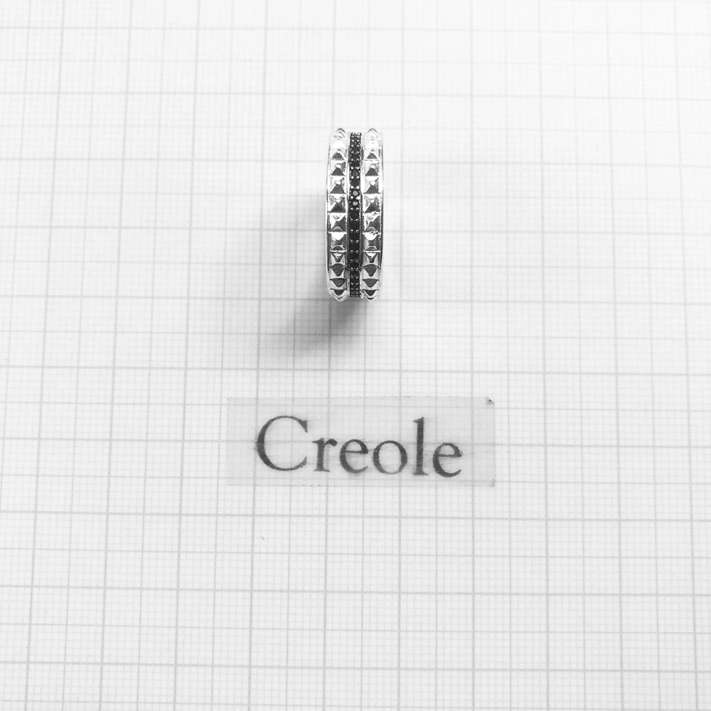 Кольцо с графическим дизайном черные шпильки 2019 Стерлинговое Серебро 925 пробы