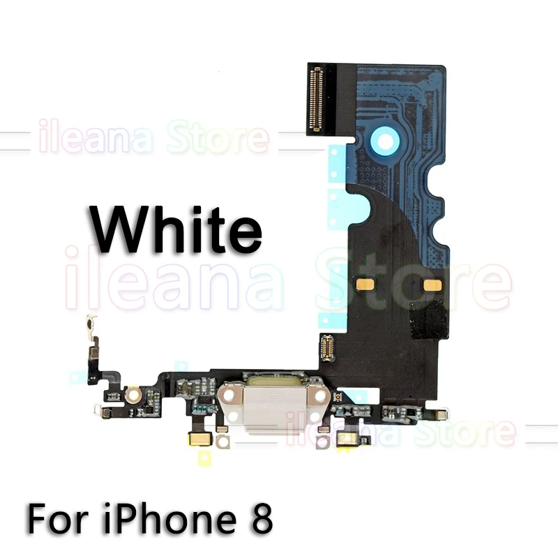 For iPhone 8 White OEM USB порт зарядное устройство док-станция гибкий кабель для iPhone 6 6s 7 8 Plus док-станция для зарядки с микрофоном Flex - Цвет: For iPhone 8 White