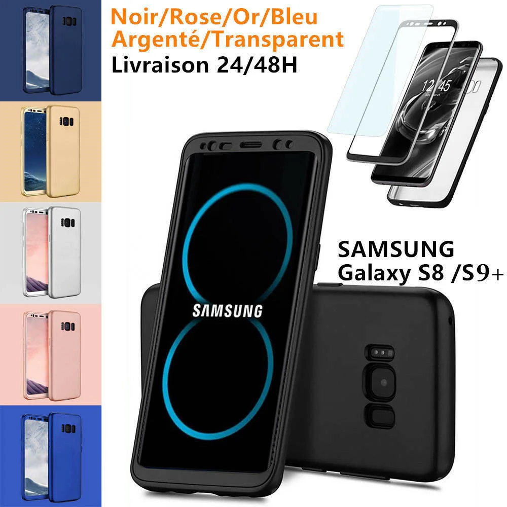 

COQUE HOUSSE 360 PROTECTION FOR SAMSUNG S8/Plus/S9/S10 Note 8 9 + FILM PROTECTEUR