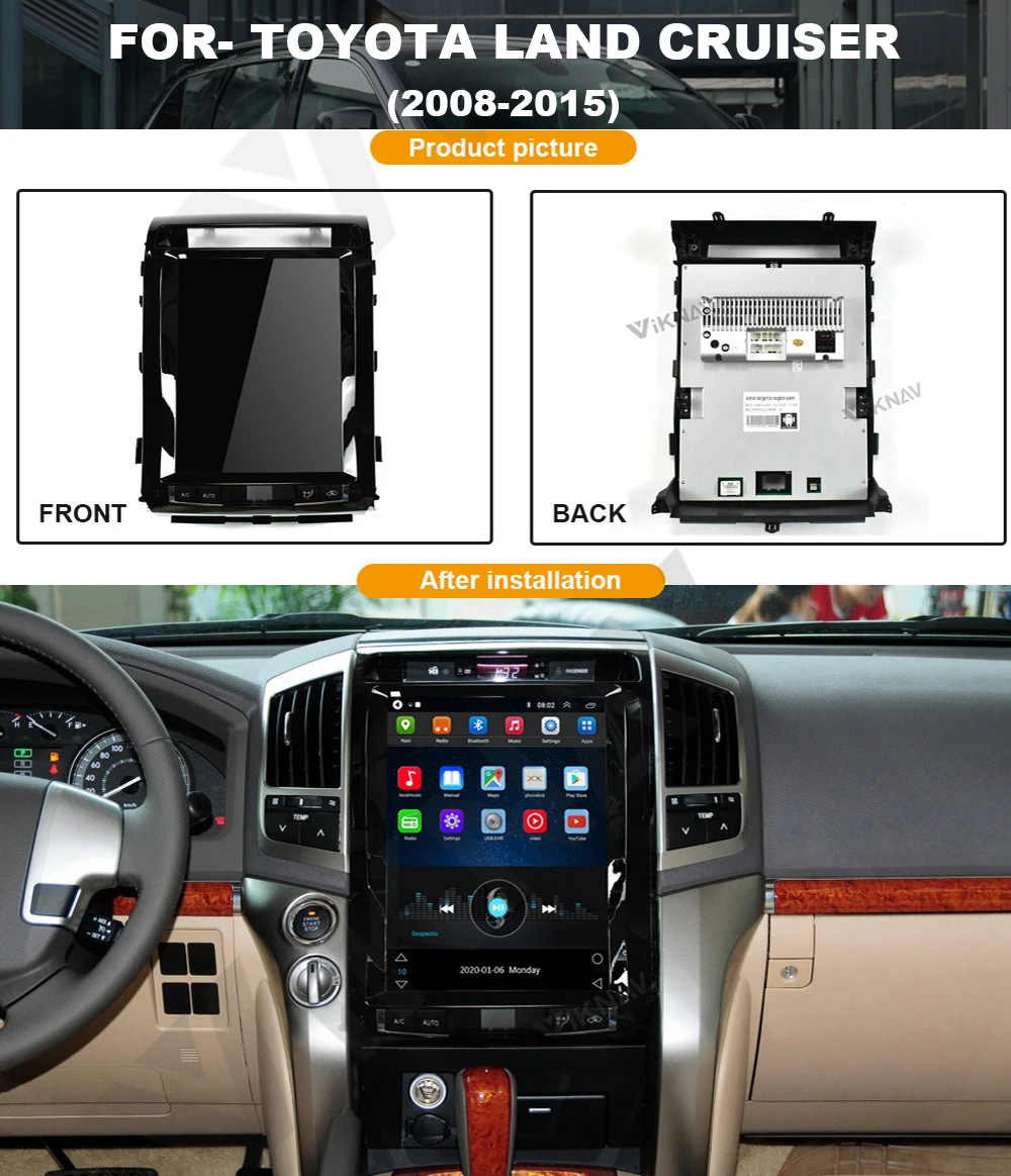 

Тесла стиль 12,1 дюймов экран автомобиля GPS навигация для-TOYOTA Land Cruiser 2008-2015 Мультимедиа стерео плеер