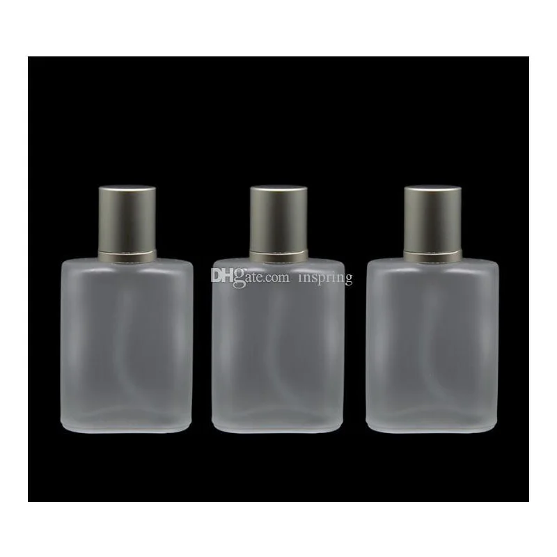 30 мл серая крышка плоский стиль Матовый полупрозрачный стеклянный спрей флакон