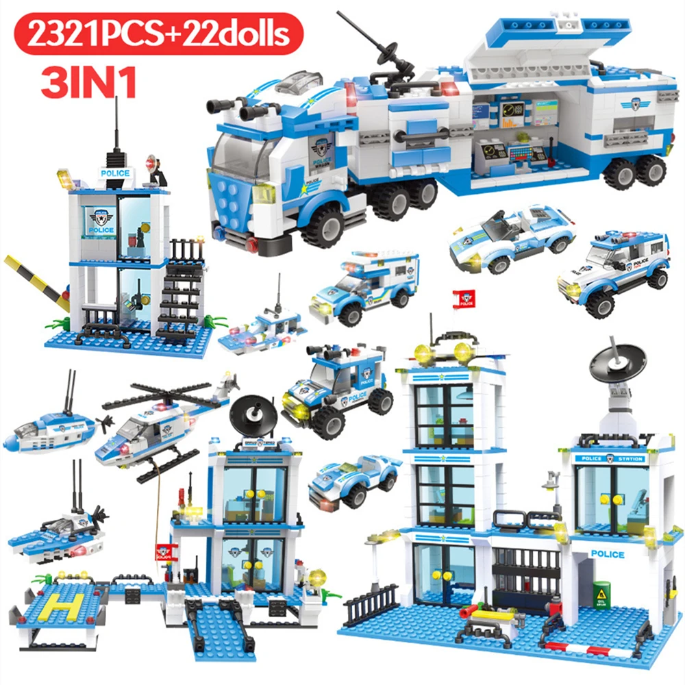 

2321 деталей, Детский конструктор «городской полицейский участок»