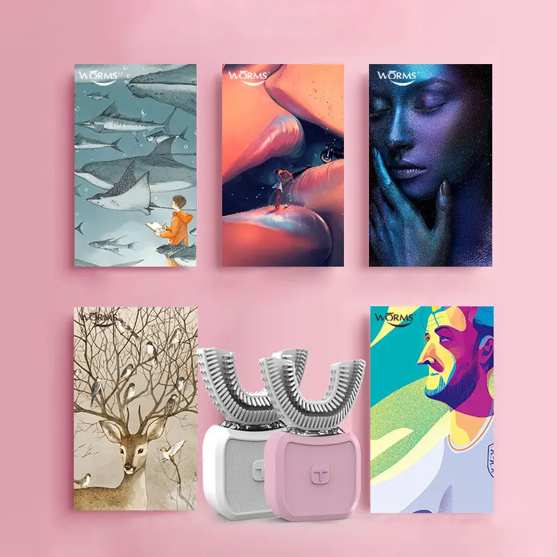 

U-shaped Automatic Sonic Electronic Toothbrush USB Rechargeable Ultrasonic Yellow Tooth Beauty Teeth Whitening Toothbrush