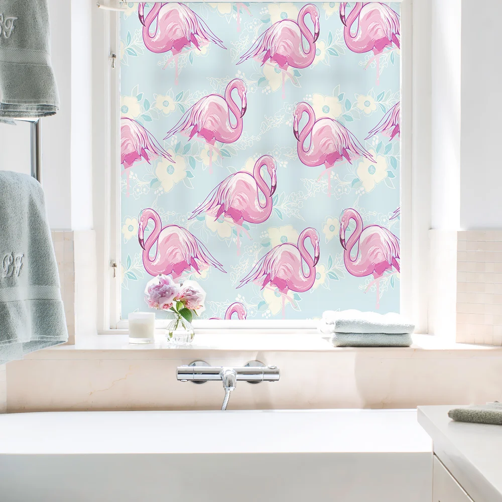 Стеклянная наклейка DICOR в виде розового фламинго красочная фотопленка животного