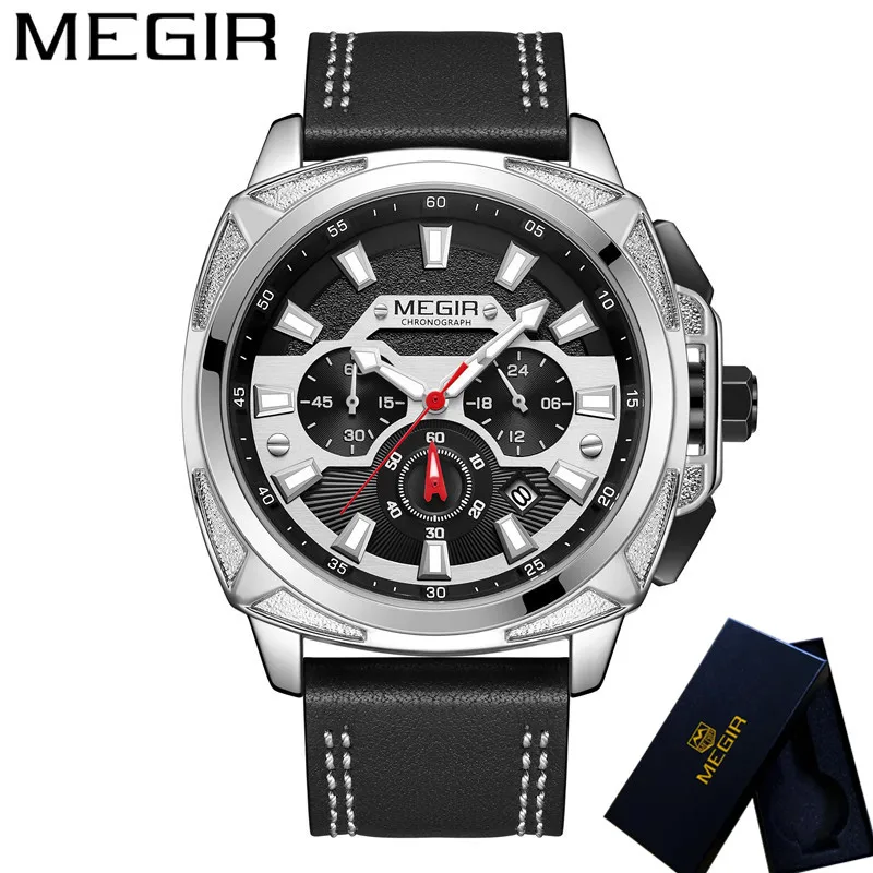 Часы MEGIR мужские в стиле милитари брендовые Роскошные спортивные классические с