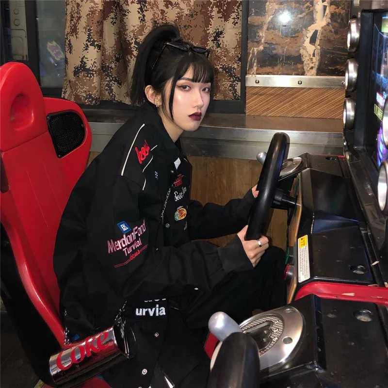 Шикарные Женские топы Ulzzang уличная Свободная куртка унисекс в стиле бойфренд