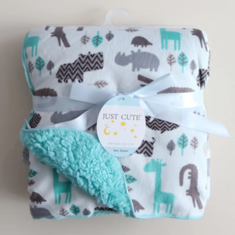 

Baby Blankets New Thicken Double Layer Coral Fleece Infant Swaddle Bebe Envelope Wrap Owl Printed Newborn Baby Bedding Blanket