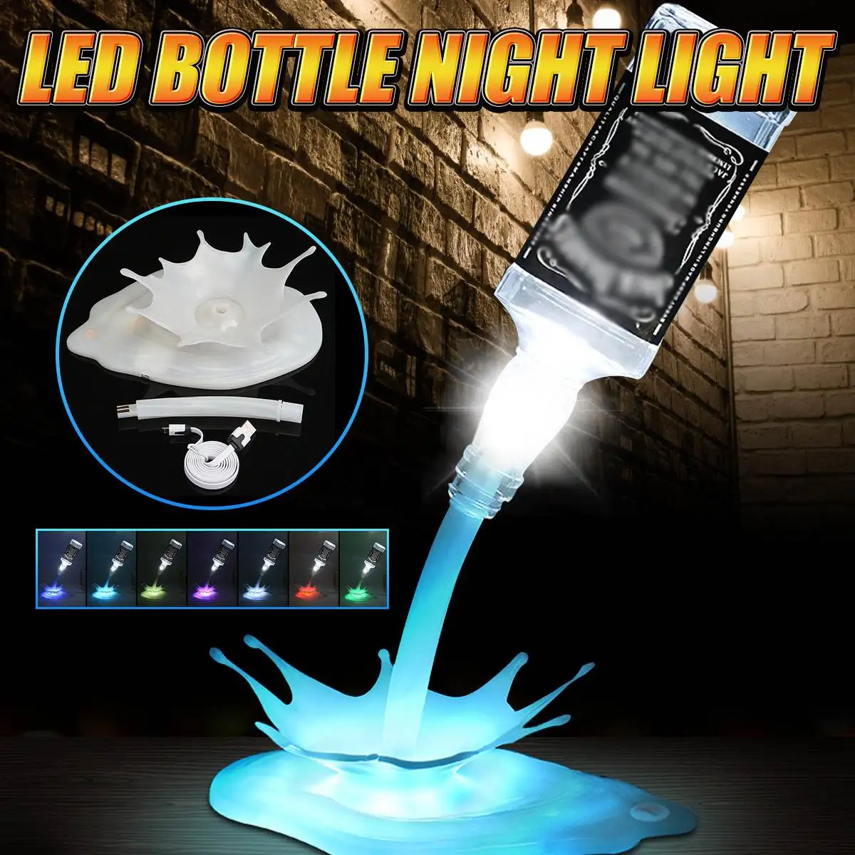 

Smuxi USB 3D Bottle Pouring Wine Shaped LED Night Light Table Bedside Lamp Novelty Lighting Bar Wedding Party Home Decor